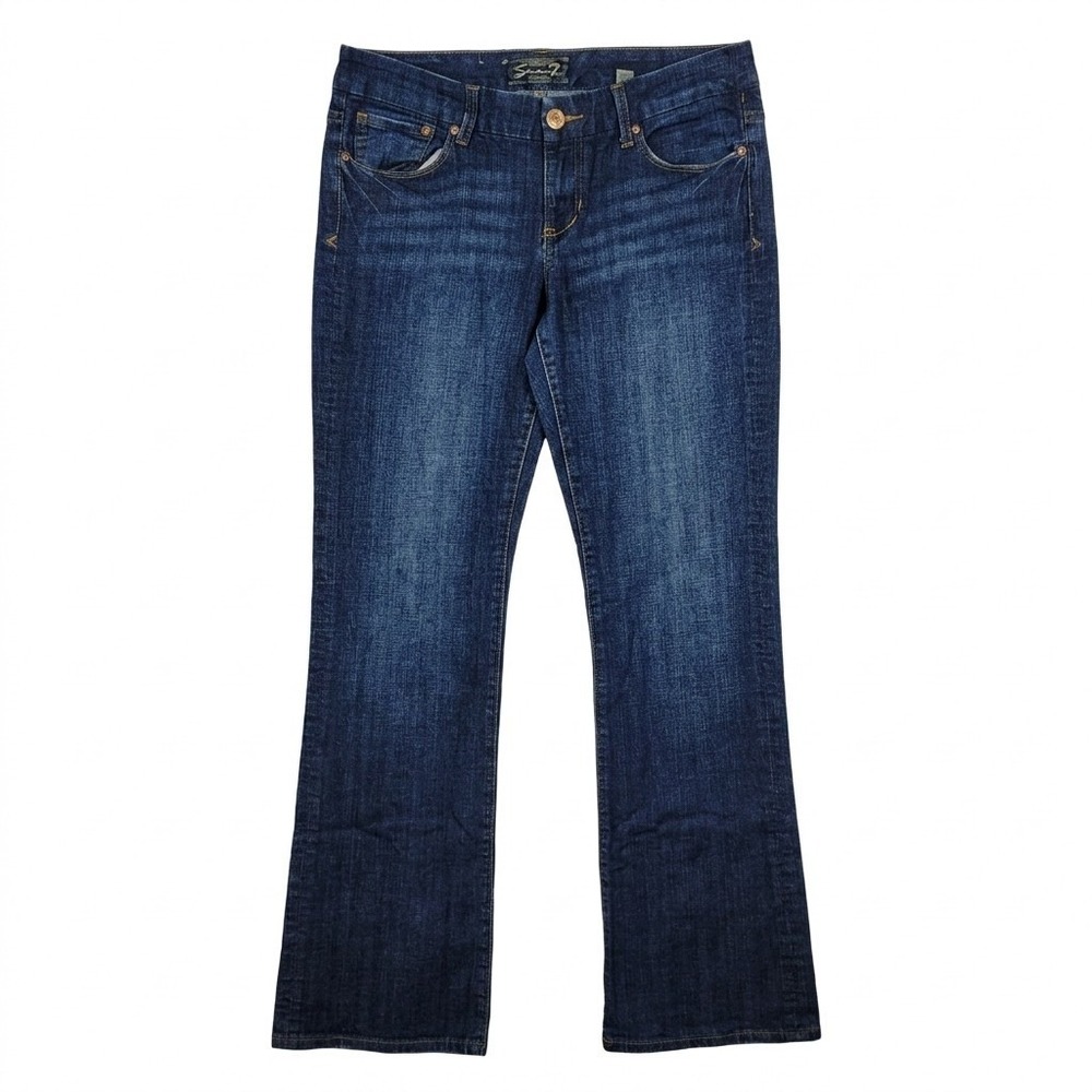 Seven7 Bootcut Denim Jeans Size 32 (14) Dark‎ Wash Stretch Whiskered Y2K Western
